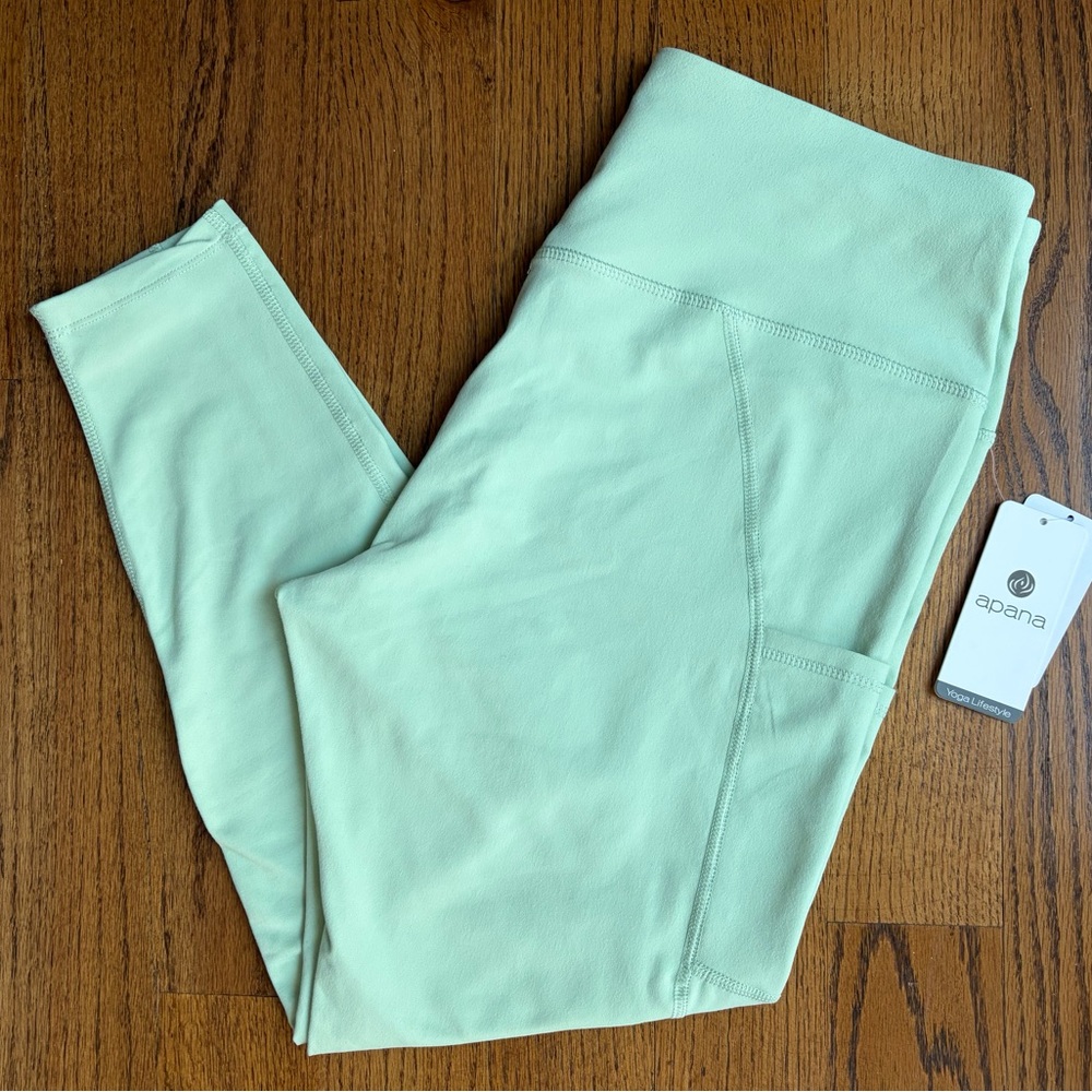 Apana Mint Green High Waistband Yoga Pants Women’s  Athletic Leggings. Size: XL